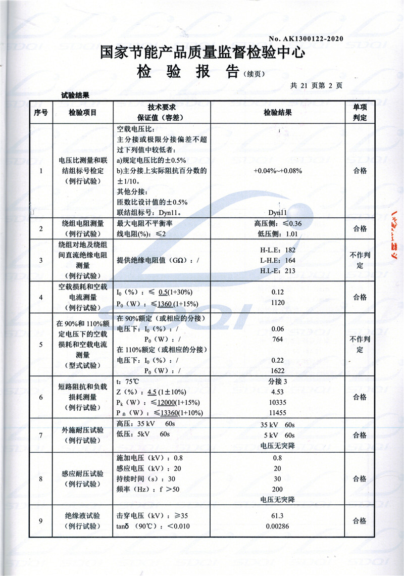 高低压试验报告-S11-1250阳原阳原阳原油浸式变压器-2.jpg